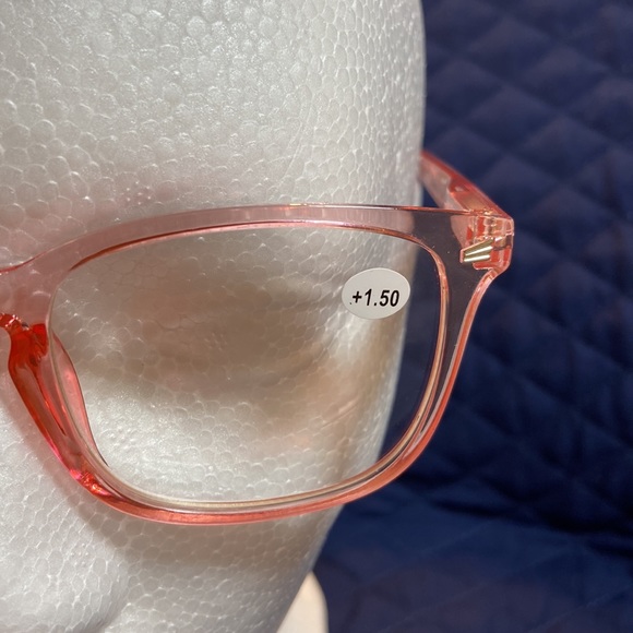 Blue Blocking +1.50 Reading Glasses. New.Flexible Temple. Clear Pink. - Picture 8 of 10